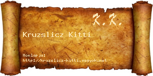 Kruzslicz Kitti névjegykártya